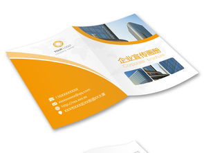 2019大气橙色桔色商务几何企业画册设计模板